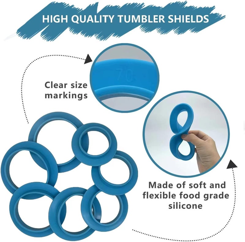 SECOPIN Tumbler Shields for Epoxy Rims Tumbler Turner Machine Accessories Silicone Insert for Epoxy Tumbler 7 Sizes - Image 2